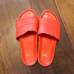 Beek Pelican Orange Red Slide Sandals